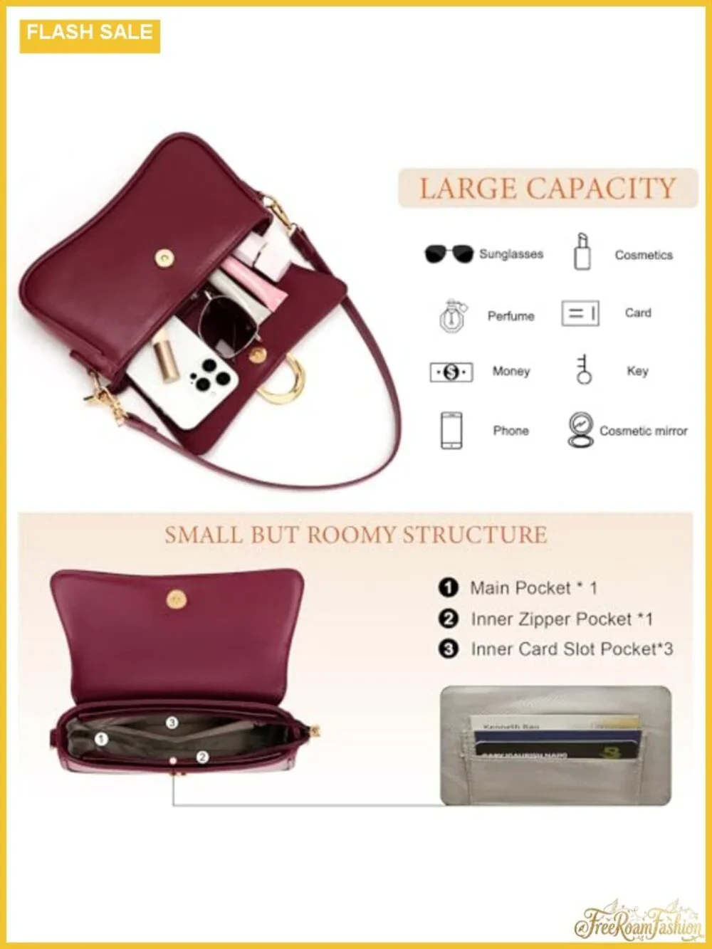 Small Hobo Shoulder Bag Underarm Purse for Women Vegan Leather Retro Clutch